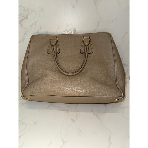 Prada Vitello Daino Double-Handle Tote in Talco - Picture 1 of 12